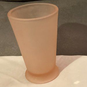 VTG 1990's Umbra Pale Pink Satin Frosted Glass Vase-4.25" High-From Canada-EUC